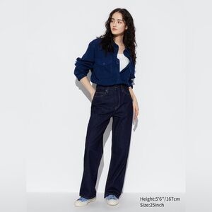 Uniqlo Wide Straight Leg Jeans - Navy